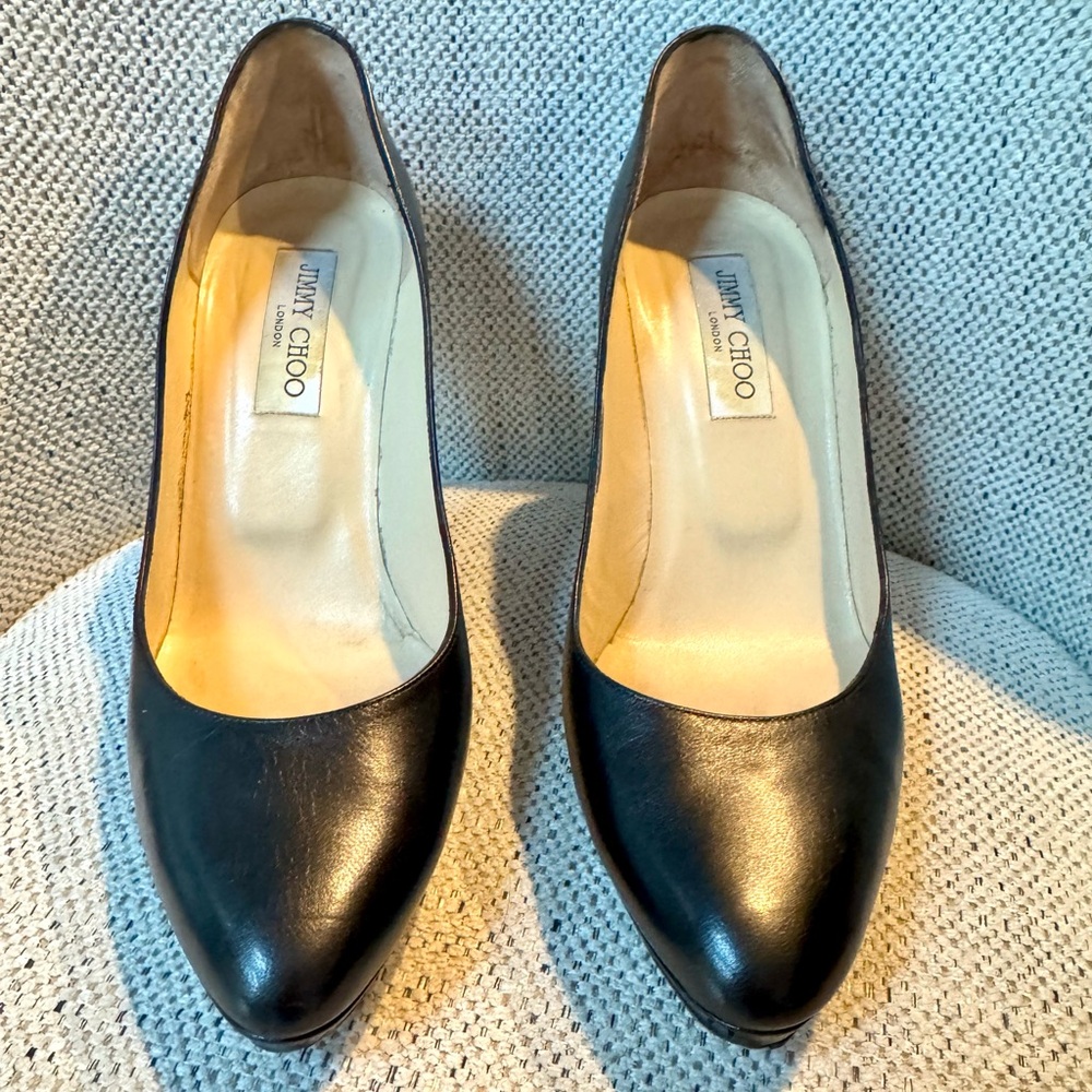 Jimmy Choo Black Leather Heels